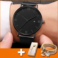 Load image into Gallery viewer, Black Quartz Watch Women